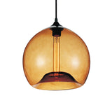 5553P12- Amber Glass 1 Light Down Mini Pendant With Amber Finish