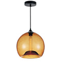 5553P12- Amber Glass 1 Light Down Mini Pendant With Amber Finish