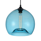 5553P12- Blue Glass 1 Light Down Mini Pendant With Blue Finish