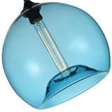 5553P12- Blue Glass 1 Light Down Mini Pendant With Blue Finish