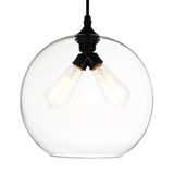 5553P12 - Clear (2L) Glass 2 Light Down Mini Pendant With Clear Finish