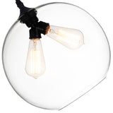 5553P12 - Clear (2L) Glass 2 Light Down Mini Pendant With Clear Finish