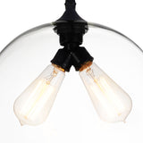 5553P12 - Clear (2L) Glass 2 Light Down Mini Pendant With Clear Finish