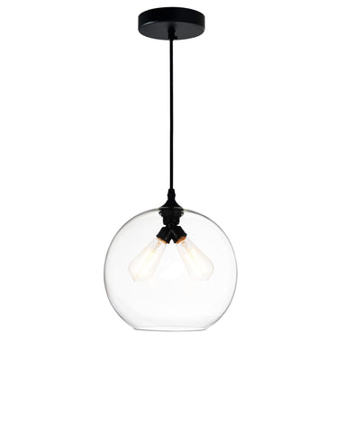 5553P12 - Clear (2L) Glass 2 Light Down Mini Pendant With Clear Finish