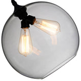 5553P12 - Smoke (2L) Glass 2 Light Down Mini Pendant With Smoke Finish