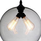 5553P12 - Smoke (2L) Glass 2 Light Down Mini Pendant With Smoke Finish