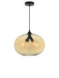 5553P16 -Amber Glass 4 Light Down Pendant With Amber Finish