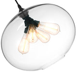 5553P16-Clear Glass 4 Light Down Pendant With Clear Finish