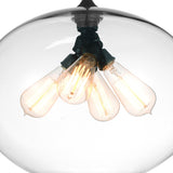 5553P16-Clear Glass 4 Light Down Pendant With Clear Finish