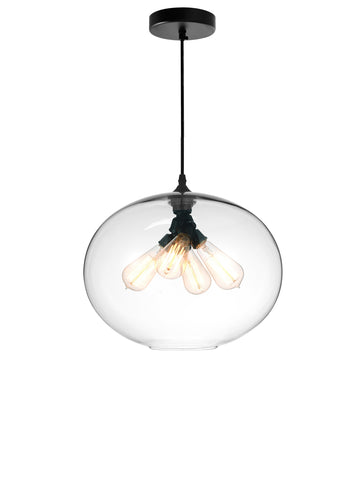 5553P16-Clear Glass 4 Light Down Pendant With Clear Finish