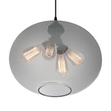 5553P16-Smoke Glass 4 Light Down Pendant With Smoke Finish