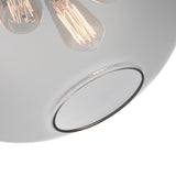 5553P16-Smoke Glass 4 Light Down Pendant With Smoke Finish