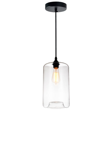 5553P7-Clear Glass 1 Light Down Mini Pendant With Clear Finish