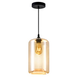 5553P7-Cognac Glass 1 Light Down Mini Pendant With Cognac Finish