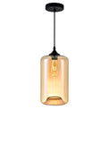 5553P7-Cognac Glass 1 Light Down Mini Pendant With Cognac Finish