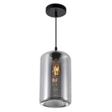 5553P7-Smoke Glass 1 Light Down Mini Pendant With Smoke Finish