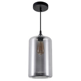 5553P7-Smoke Glass 1 Light Down Mini Pendant With Smoke Finish