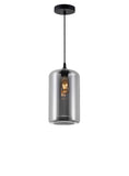 5553P7-Smoke Glass 1 Light Down Mini Pendant With Smoke Finish