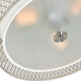 5555C17SN Mikayla 3 Light Drum Shade Flush Mount With Satin Nickel Finish