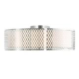 5555C22SN Mikayla 5 Light Drum Shade Flush Mount With Satin Nickel Finish