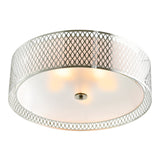 5555C22SN Mikayla 5 Light Drum Shade Flush Mount With Satin Nickel Finish