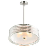 5555P22SN Mikayla 5 Light Drum Shade Chandelier With Satin Nickel Finish