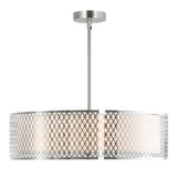 5555P22SN Mikayla 5 Light Drum Shade Chandelier With Satin Nickel Finish