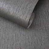 55564 Taupe gray silver metallic embossed faux cracked stria plaster texture Wallpaper
