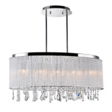 5562P26C-O Clear Benson 5 Light Drum Shade Chandelier With Chrome Finish