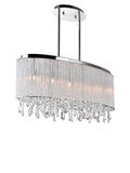 5562P26C-O Clear Benson 5 Light Drum Shade Chandelier With Chrome Finish