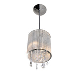 5562P8C Clear Benson 2 Light Drum Shade Mini Pendant With Chrome Finish