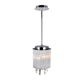 5562P8C Clear Benson 2 Light Drum Shade Mini Pendant With Chrome Finish