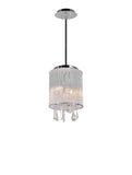 5562P8C Clear Benson 2 Light Drum Shade Mini Pendant With Chrome Finish