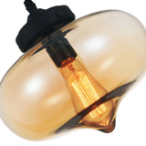 5570P11 - Amber Glass 1 Light Down Mini Pendant With Amber Finish