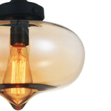 5570P11 - Amber Glass 1 Light Down Mini Pendant With Amber Finish