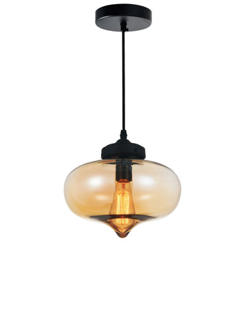 5570P11 - Amber Glass 1 Light Down Mini Pendant With Amber Finish