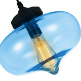 5570P11 - Blue Glass 1 Light Down Mini Pendant With Blue Finish