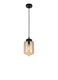 5570P7C - Amber Glass 1 Light Down Mini Pendant With Amber Finish