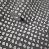 56225 Geometric Grid matte deep gray silver metallic dots textured modern wallpaper 3D
