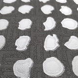 56225 Geometric Grid matte deep gray silver metallic dots textured modern wallpaper 3D
