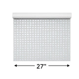 56227 Geometric Grid matte off white silver metallic dots textured modern wallpaper 3D
