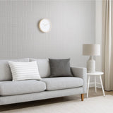 56227 Geometric Grid matte off white silver metallic dots textured modern wallpaper 3D
