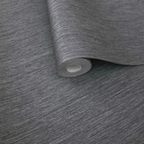 56234 Modern Dark Gray silver vertical stia lines textured faux fabric wallpaper rolls

