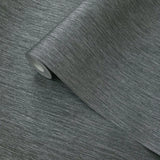 56234 Modern Dark Gray silver vertical stia lines textured faux fabric wallpaper rolls
