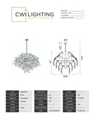 5630P35C Flurry 17 Light Down Chandelier With Chrome Finish