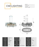 5630P37C-O Flurry 7 Light Down Chandelier With Chrome Finish