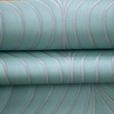 56327 Ogee Wave curves lines light teal blue green gray silver textured wallpaper 3D
