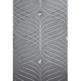 56332 Ogee Curved Wave curves lines gunmetal dark gray metallic textured wallpaper 3D
