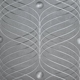56332 Ogee Curved Wave curves lines gunmetal dark gray metallic textured wallpaper 3D
