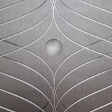 56332 Ogee Curved Wave curves lines gunmetal dark gray metallic textured wallpaper 3D
